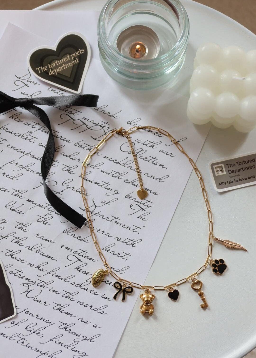 Collier à charms "TTPD" (Xoxo Jewels Version)