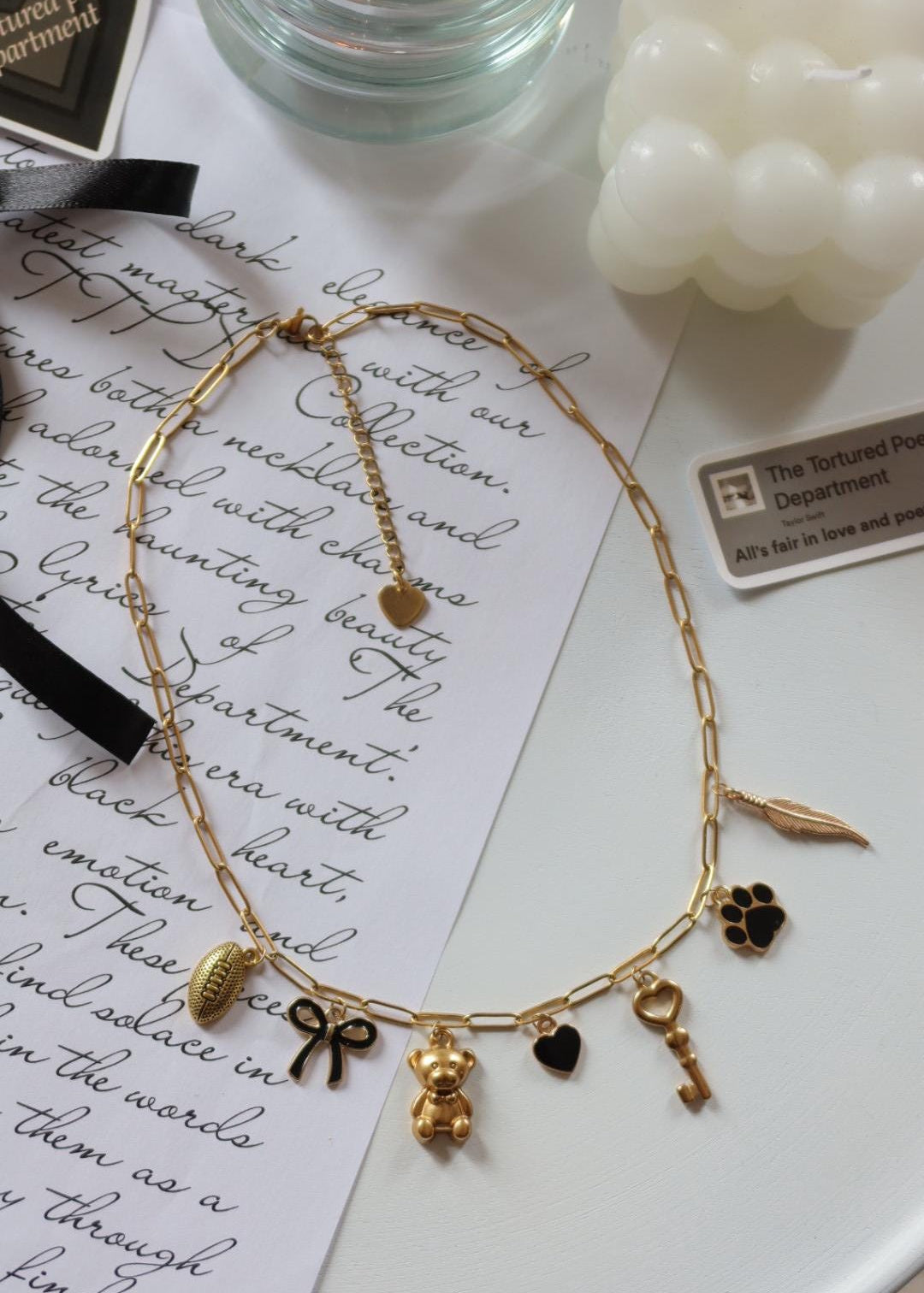 Collier à charms "TTPD" (Xoxo Jewels Version)