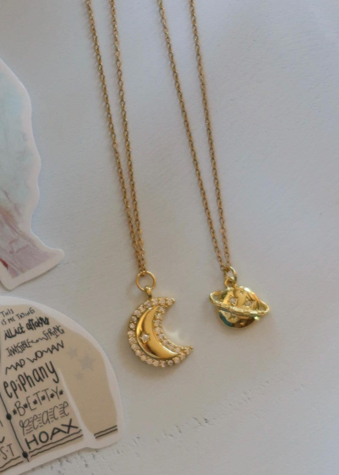 Lot colliers "Love You to the Moon and to Saturn" (Xoxo Jewels Version)