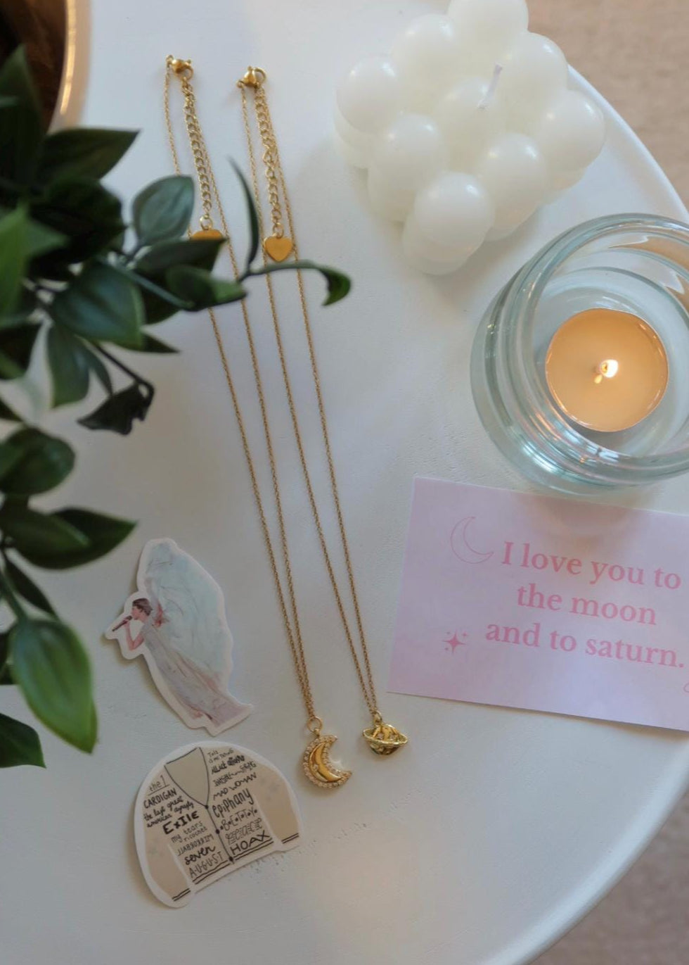 Lot colliers "Love You to the Moon and to Saturn" (Xoxo Jewels Version)
