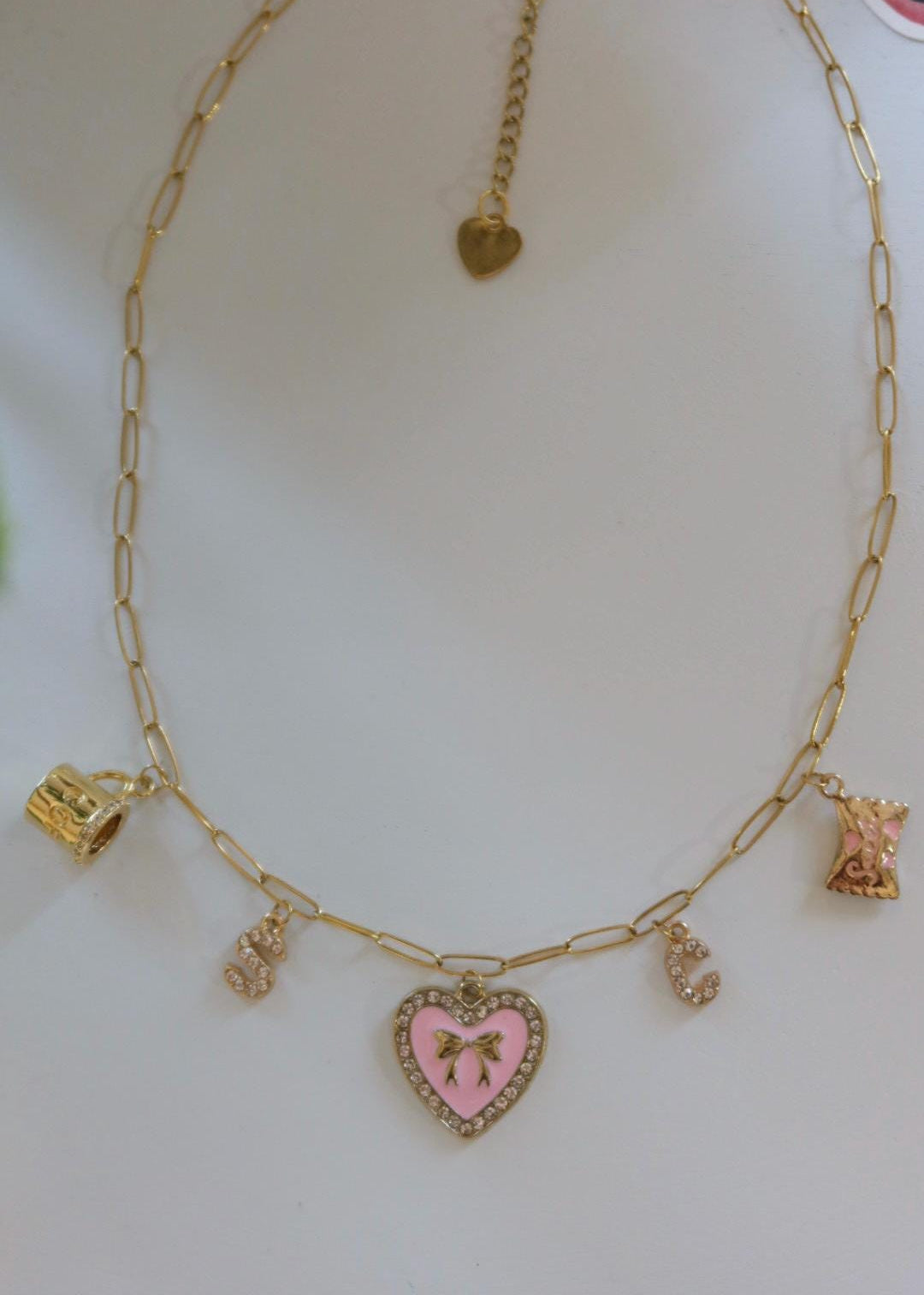 Collier à charms "SC"