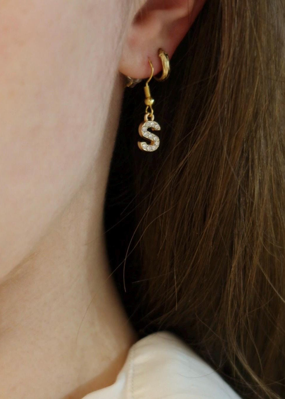 Set bijoux "Espresso" : collier à charms, boucles d'oreilles et tatouage éphémère bisous