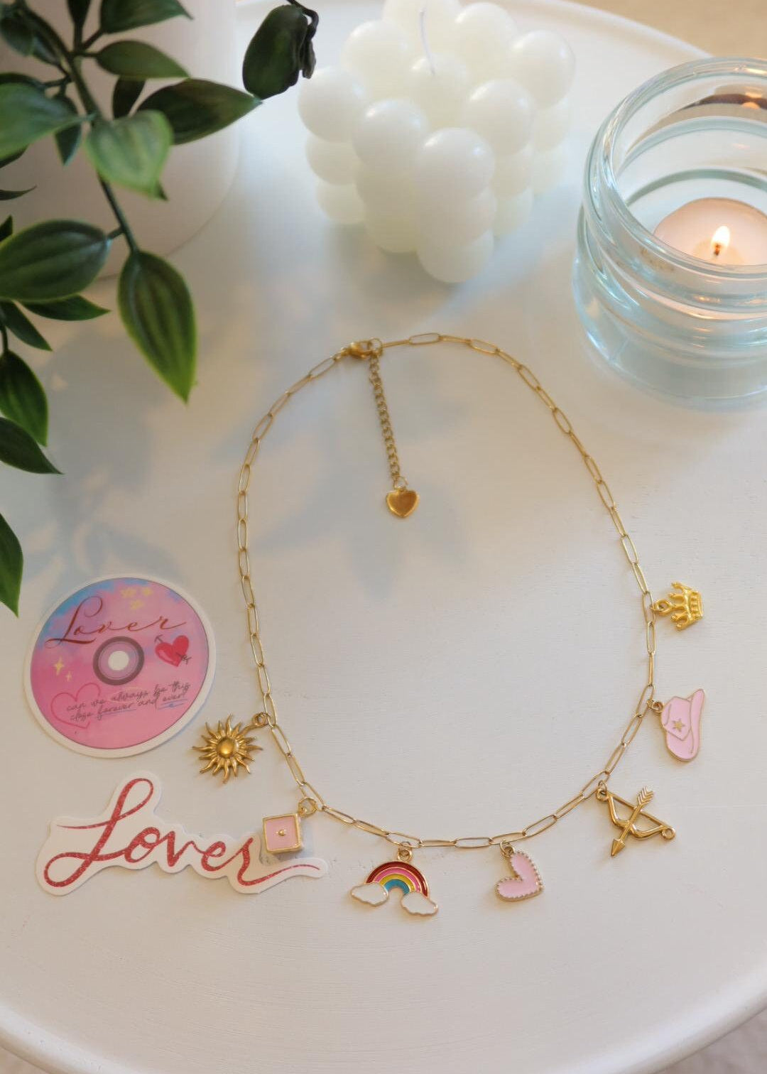 Lot collier et bracelet à charms "Lover" (Xoxo Jewels Version)